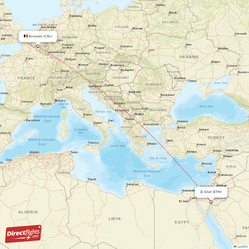 Direct Flights From Eilat To Brussels ETM To CRL Non Stop