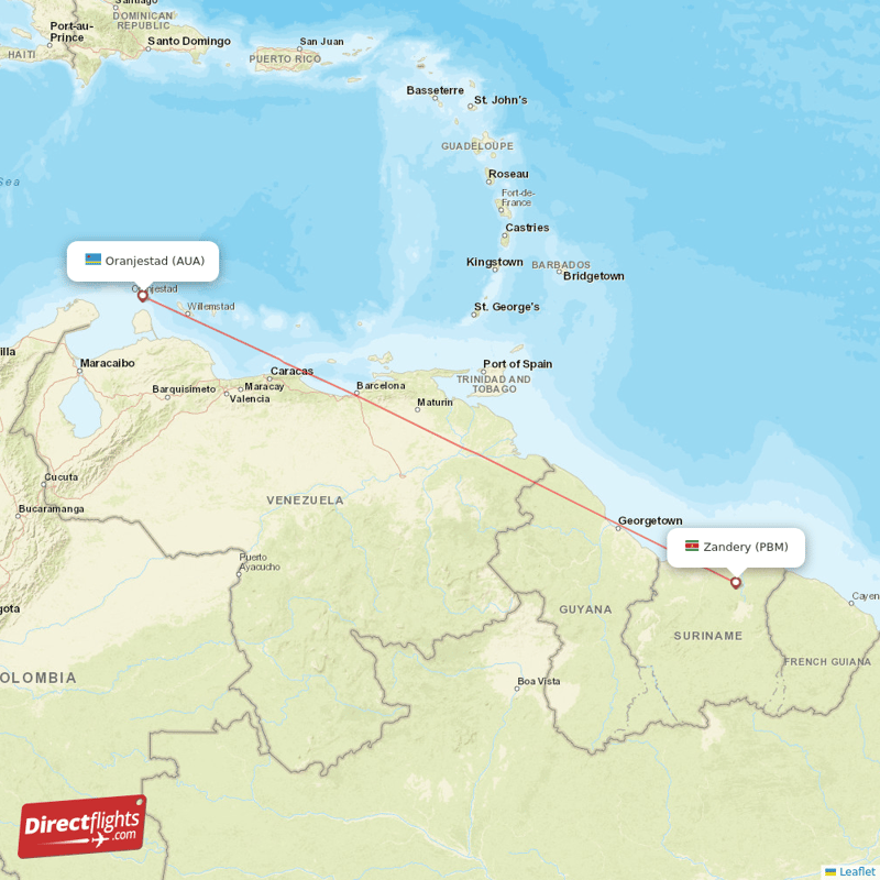 Direct Flights From Paramaribo To Aruba Pbm To Aua Non Stop