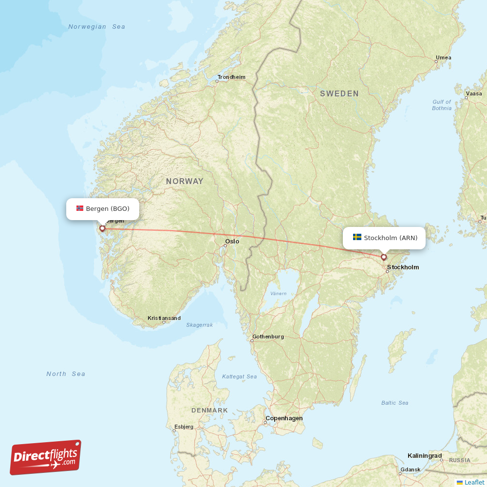 Direct Flights From Bergen To Stockholm Bgo To Arn Non Stop