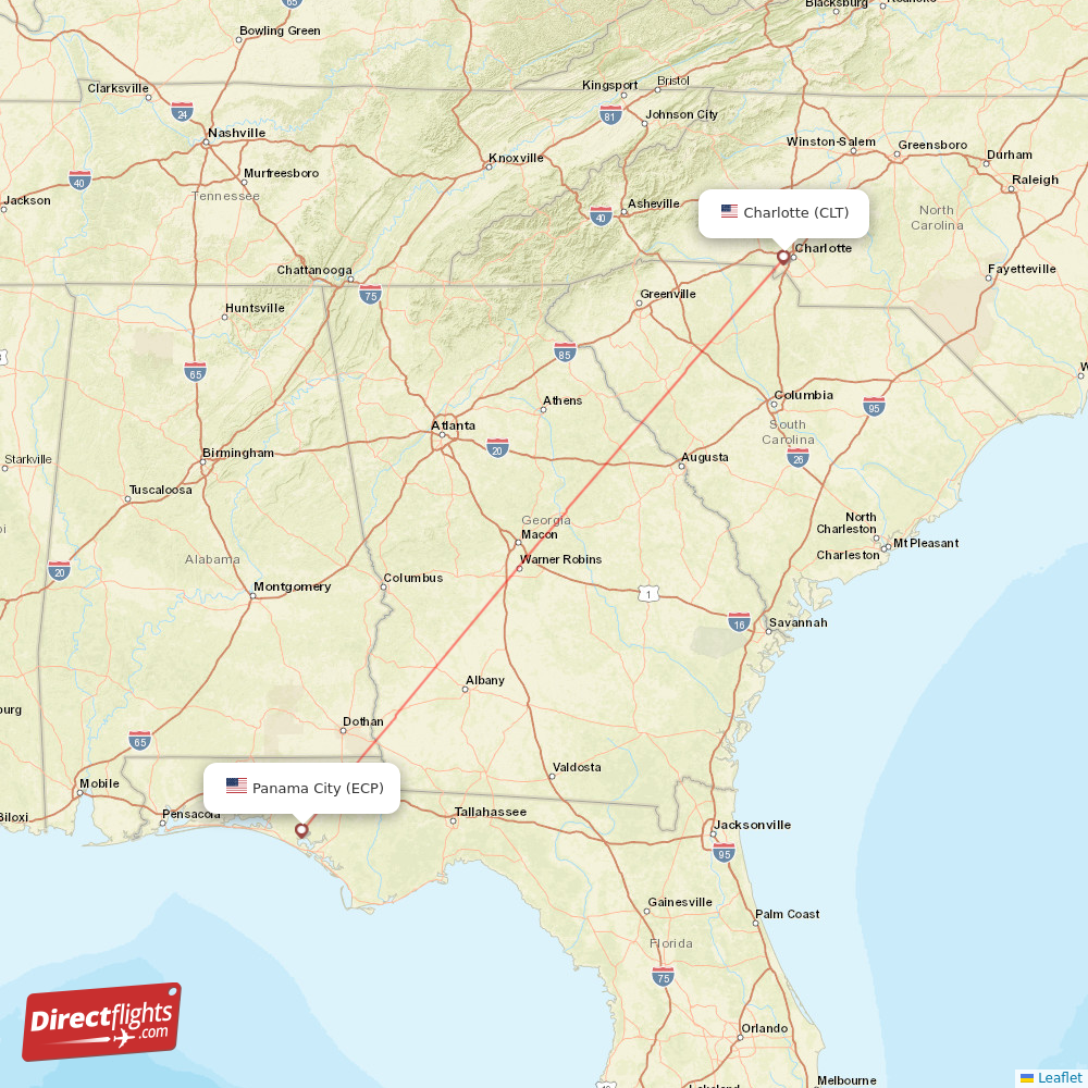 Direct Flights From Panama City To Charlotte Ecp To Clt Non Stop