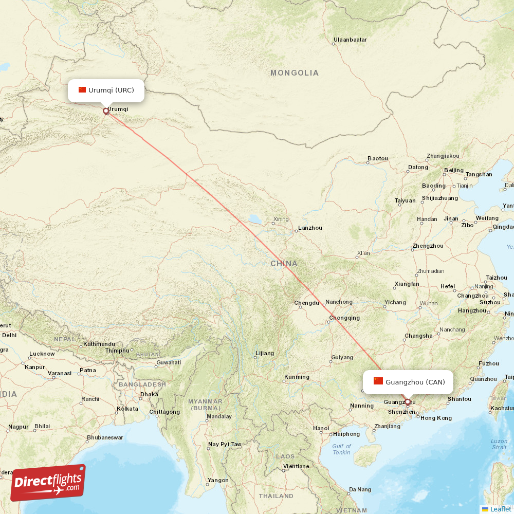 Direct Flights From Urumqi To Guangzhou Urc To Can Non Stop