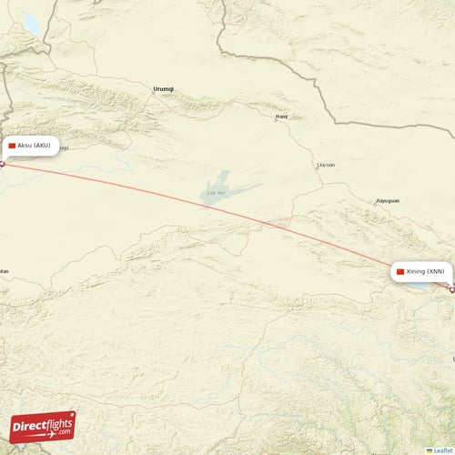 Direct Flights From Aksu To Xining AKU To XNN Non Stop Directflights