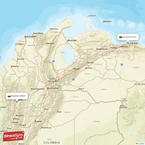 Direct Flights From Caracas To Medellin Ccs To Mde Non Stop