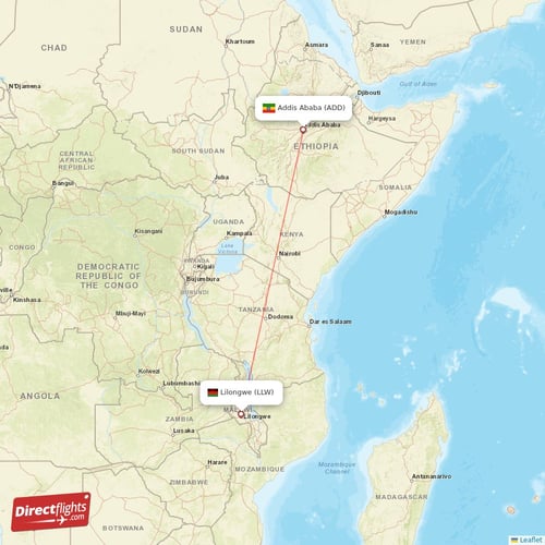 Direct Flights From Lilongwe To Addis Ababa LLW To ADD Non Stop