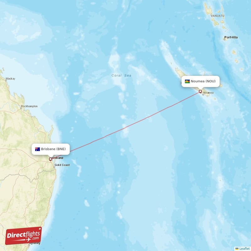 Direct Flights From Brisbane To Noumea Bne To Nou Non Stop