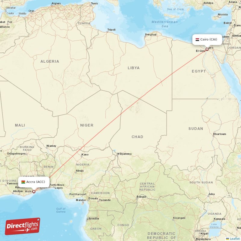 Direct Flights From Cairo To Accra CAI To ACC Non Stop Directflights