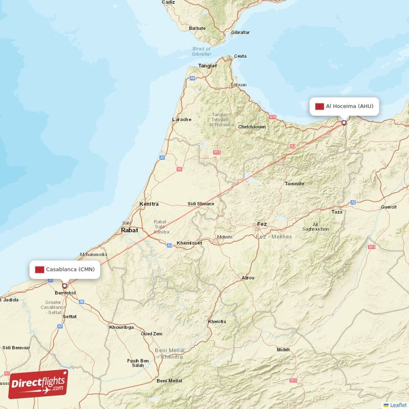 Direct Flights From Casablanca To Al Hoceima CMN To AHU Non Stop