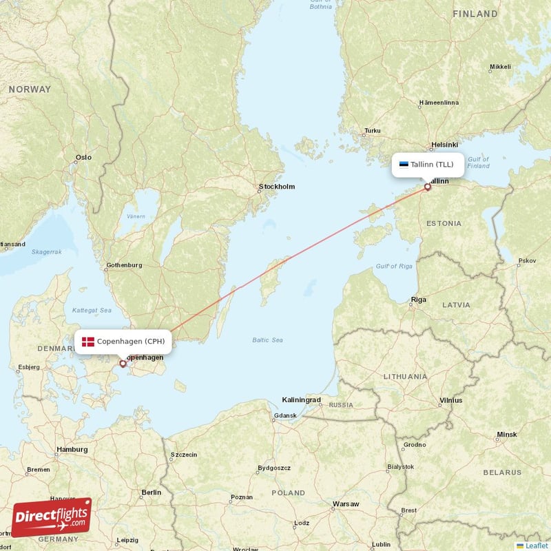 Direct Flights From Copenhagen To Tallinn CPH To TLL Non Stop