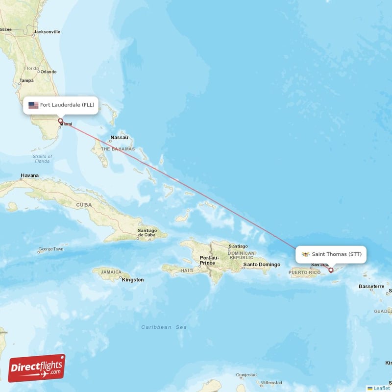 Direct Flights From Fort Lauderdale To Saint Thomas Fll To Stt Non