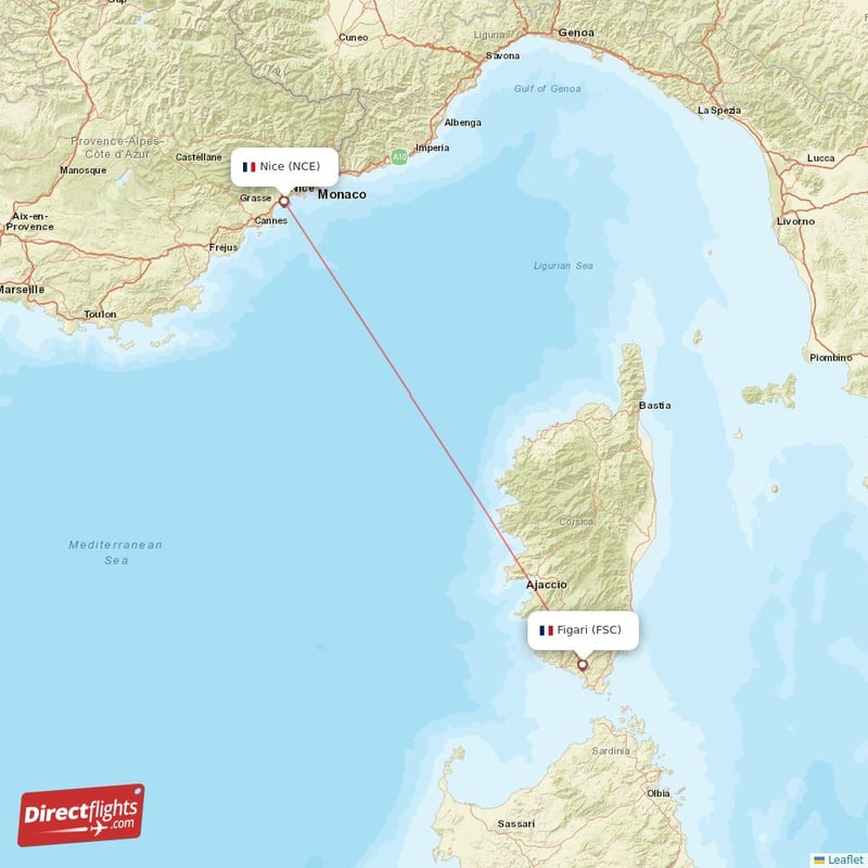 Direct Flights From Figari To Nice Fsc To Nce Non Stop Directflights