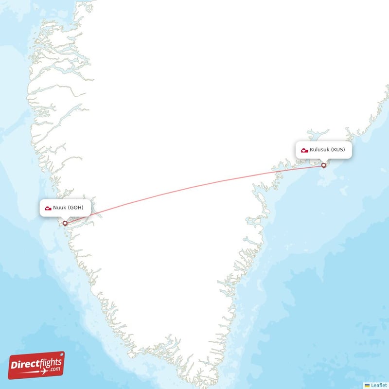 Direct Flights From Nuuk To Kulusuk Goh To Kus Non Stop