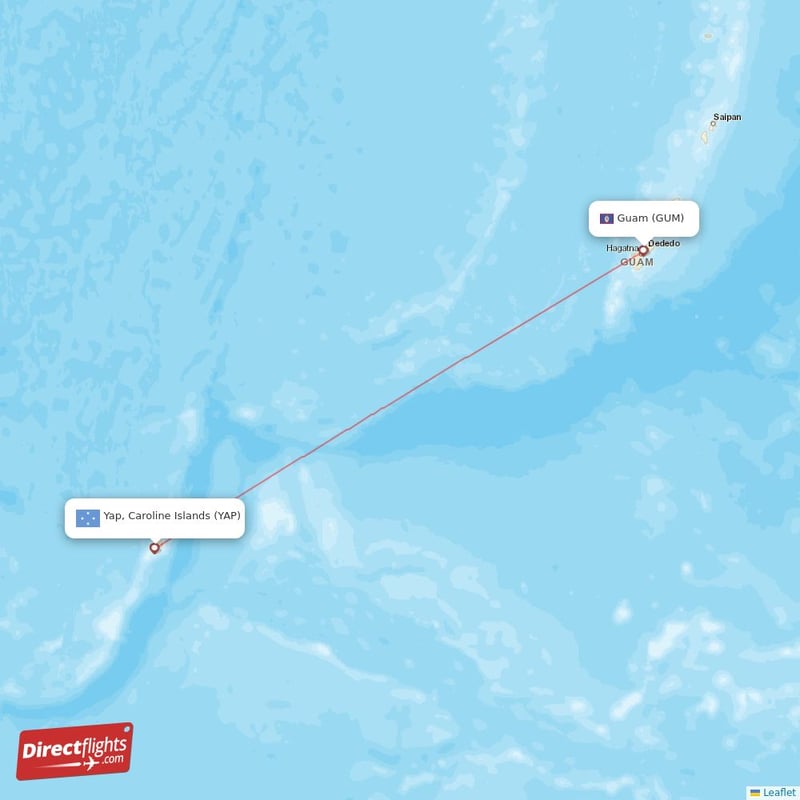 Direct Flights From Guam To Yap Caroline Islands Gum To Yap Non Stop