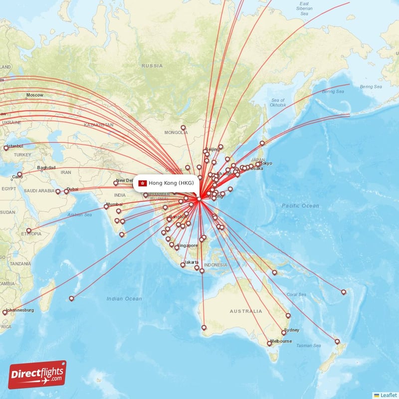 Direct Flights From Hong Kong 141 Destinations HKG Hong Kong SAR