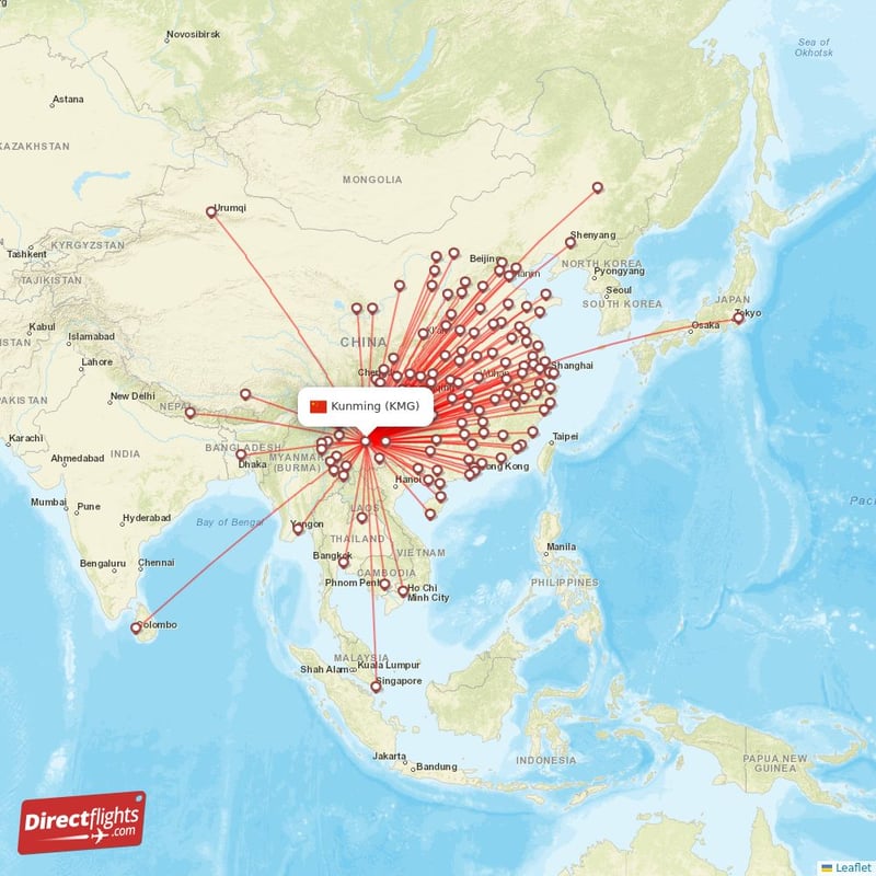 Direct Flights From Kunming Destinations Kmg China