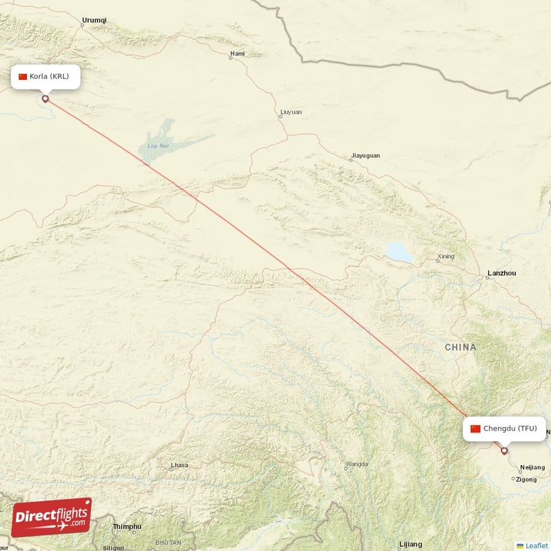 Direct Flights From Korla To Chengdu Krl To Tfu Non Stop