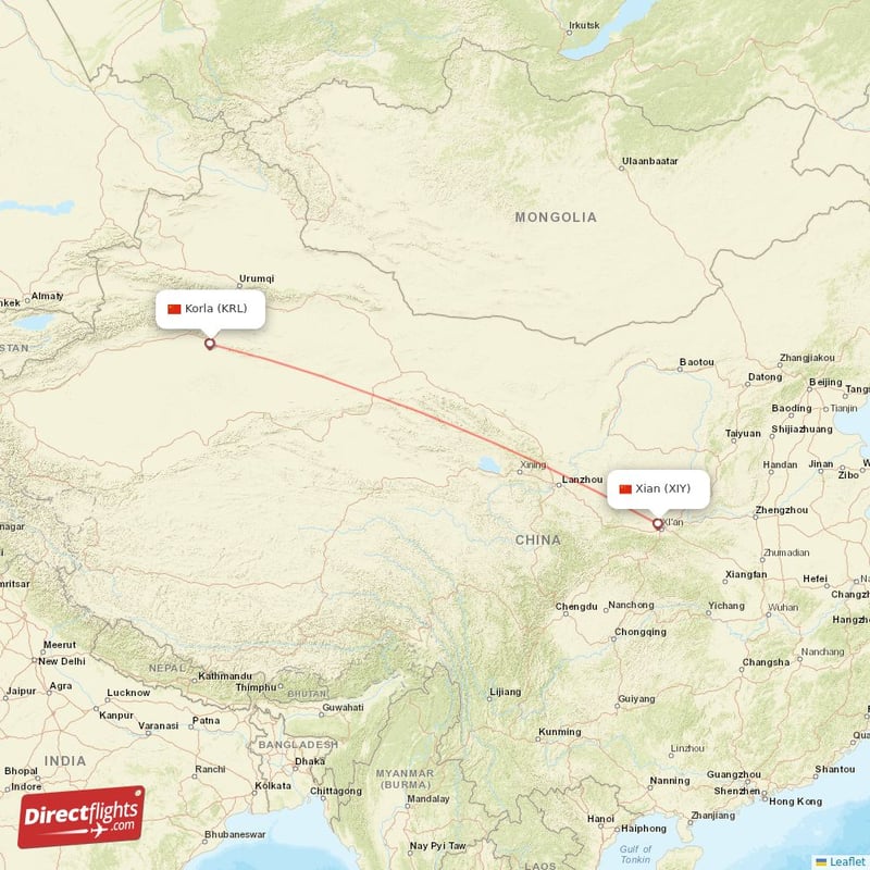 Direct Flights From Korla To Xian Krl To Xiy Non Stop Directflights