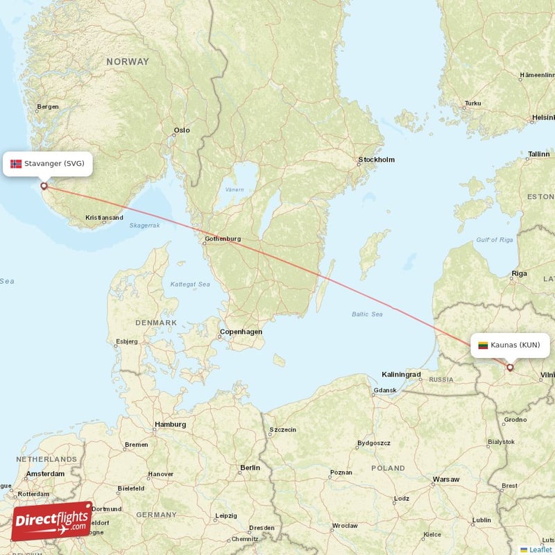 Direct Flights From Kaunas To Stavanger Kun To Svg Non Stop