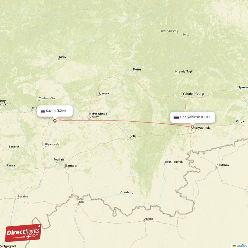 Direct Flights From Kazan To Chelyabinsk KZN To CEK Non Stop