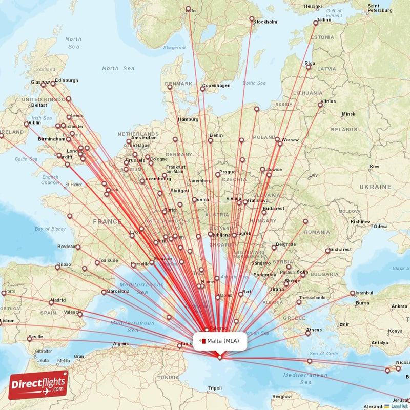 Direct Flights From Malta Destinations Mla Malta