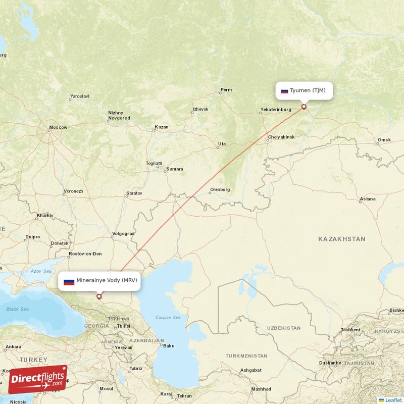 Direct Flights From Mineralnye Vody To Tyumen MRV To TJM Non Stop