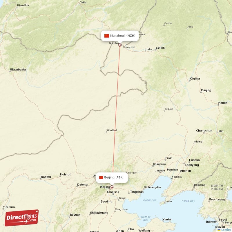 Direct Flights From Beijing To Manzhouli PEK To NZH Non Stop