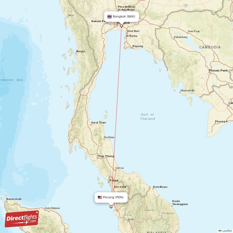 Direct Flights From Penang To Bangkok Pen To Bkk Non Stop