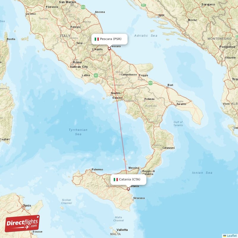 Direct Flights From Pescara To Catania Psr To Cta Non Stop