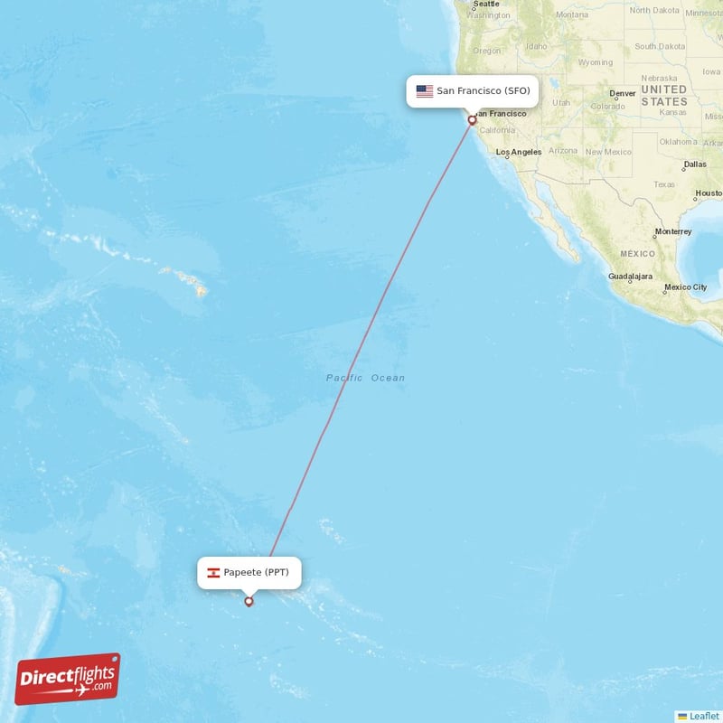 Direct Flights From San Francisco To Papeete Sfo To Ppt Non Stop