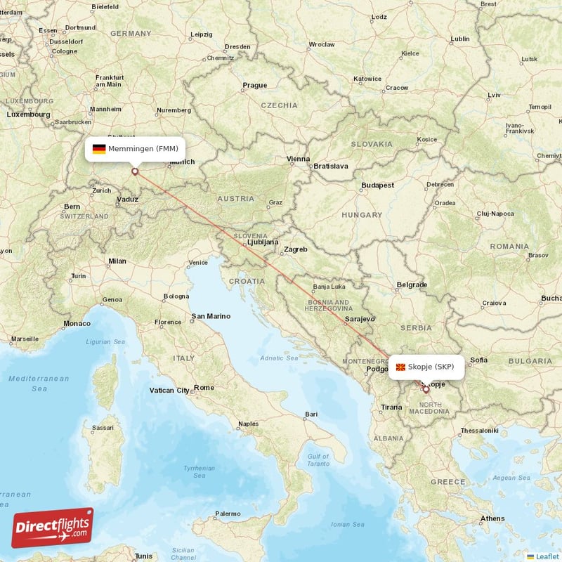 Direct Flights From Skopje To Memmingen SKP To FMM Non Stop