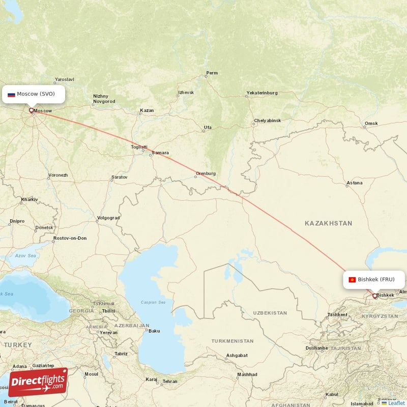 Direct Flights From Moscow To Bishkek SVO To FRU Non Stop