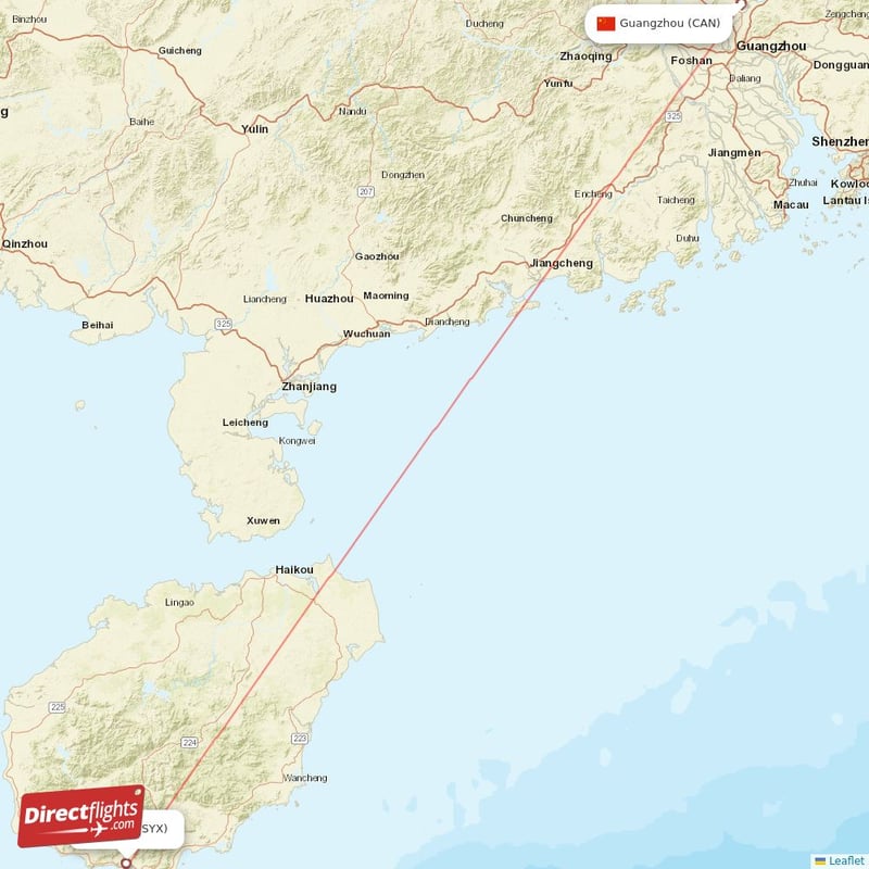 Direct Flights From Sanya To Guangzhou Syx To Can Non Stop