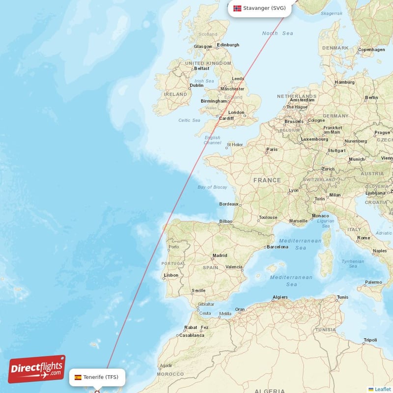 Direct Flights From Tenerife To Stavanger TFS To SVG Non Stop