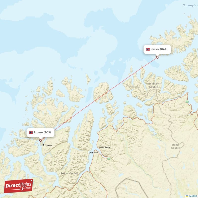 Direct Flights From Tromso To Hasvik TOS To HAA Non Stop