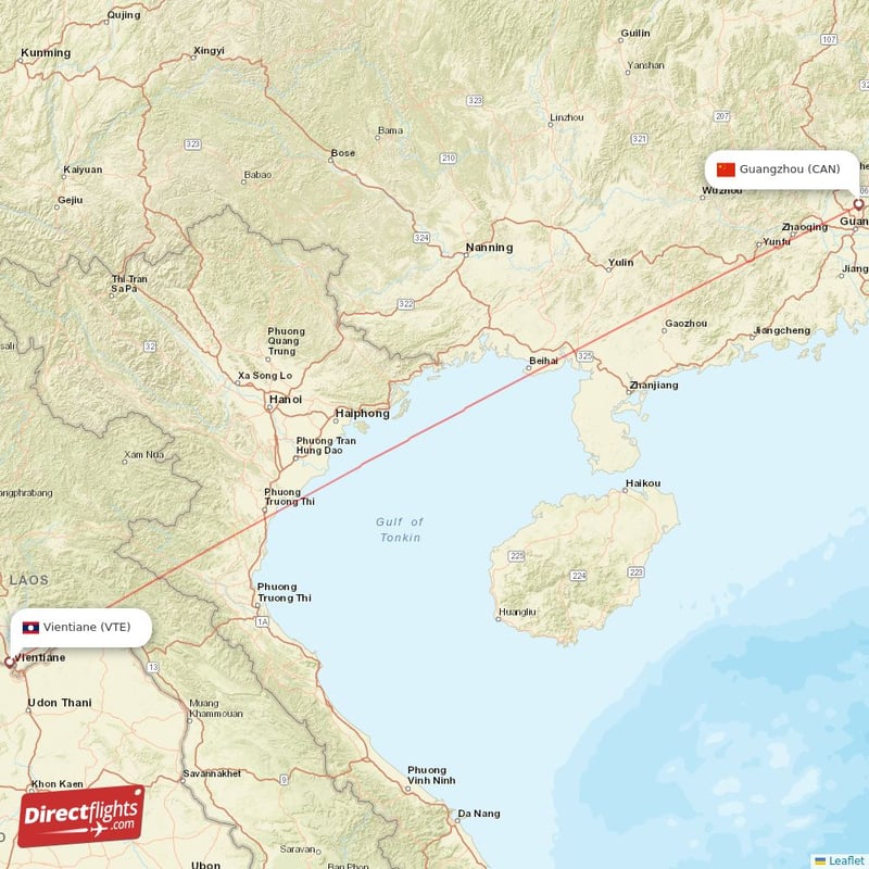 Direct Flights From Vientiane To Guangzhou VTE To CAN Non Stop