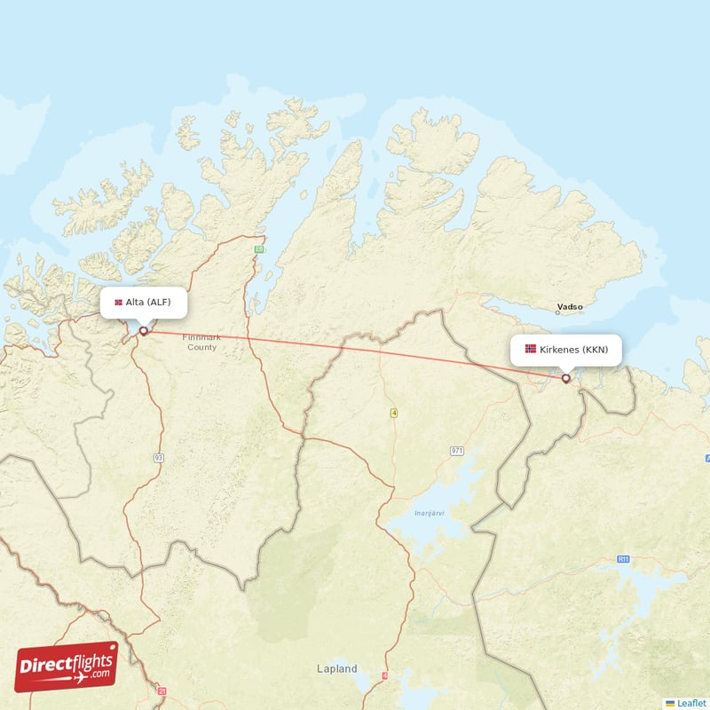 Direct Flights From Alta To Kirkenes, ALF To KKN Non-stop ...