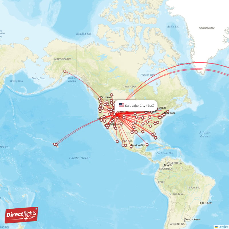 Direct flights from Salt Lake City 99 destinations SLC, USA