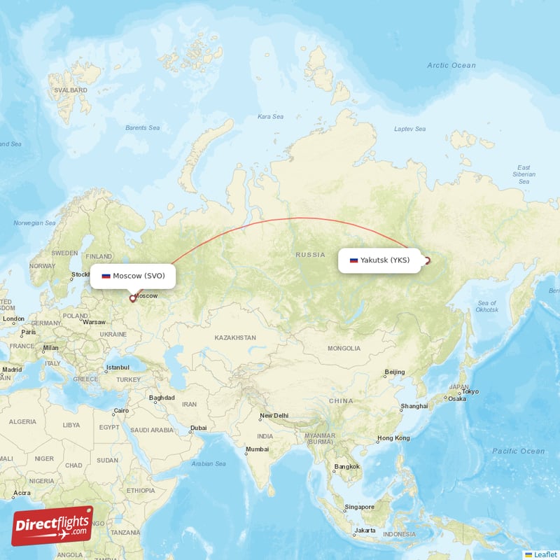 Direct flights from Yakutsk to Moscow, YKS to SVO non-stop ...