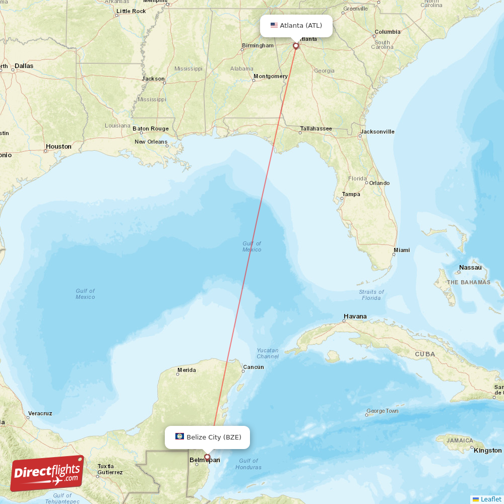 Direct flights from Atlanta to Belize City, ATL to BZE non-stop ...