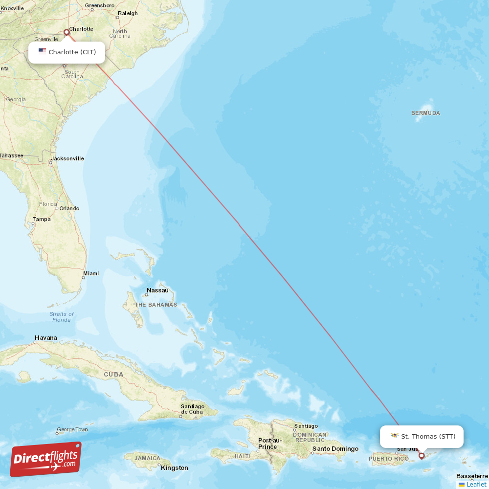 Direct flights from Charlotte to Saint Thomas, CLT to STT non-stop ...