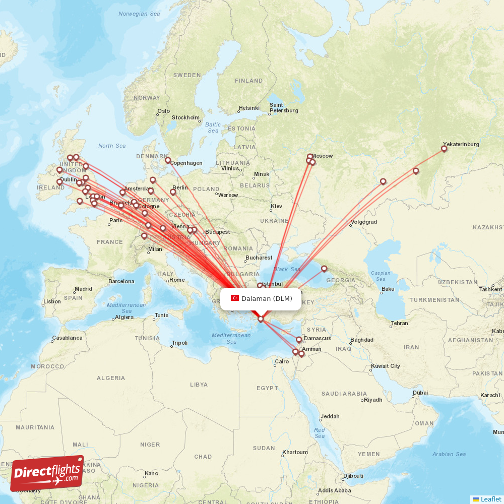 DLM routes and destination map
