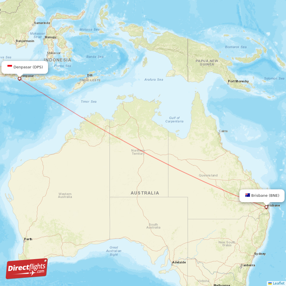DPS - BNE route map