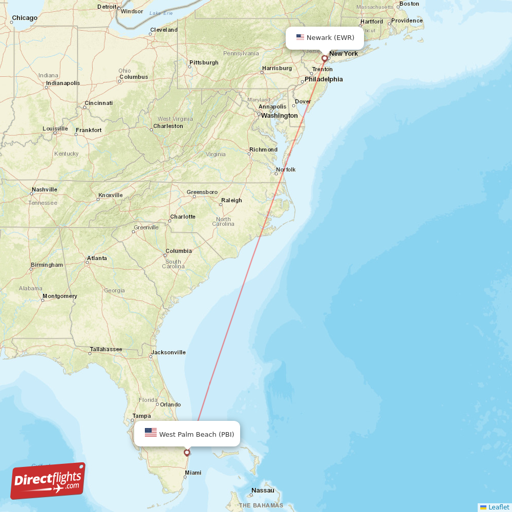 Direct flights from Newark to West Palm Beach, EWR to PBI nonstop