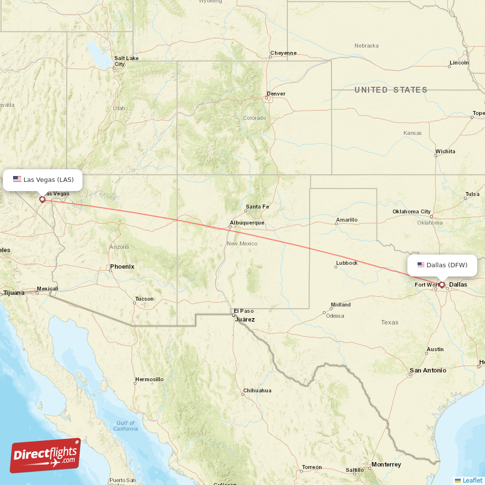 Direct flights from Las Vegas to Dallas, LAS to DFW non-stop ...