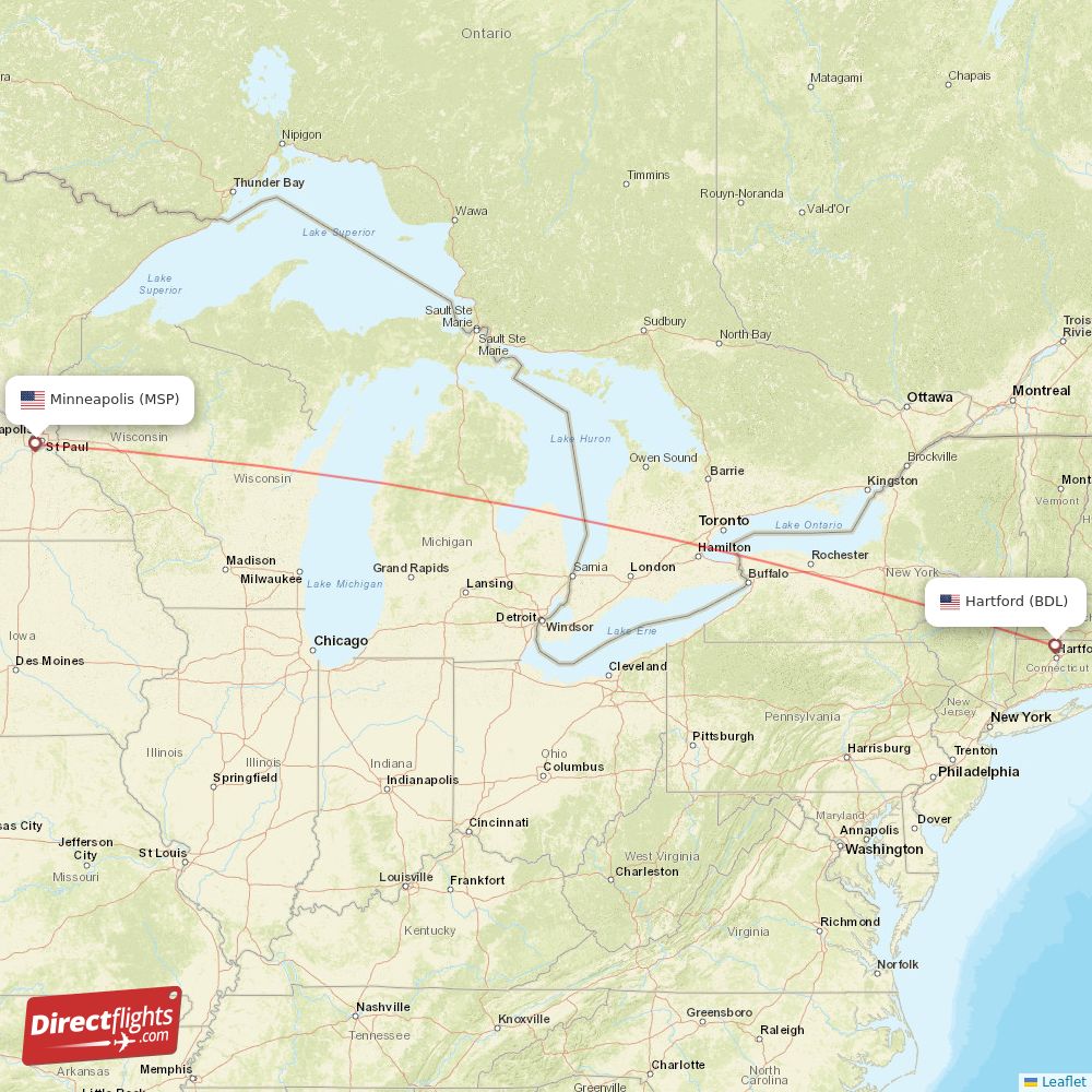 Direct flights from minneapolis to windsor locks msp to bdl non stop