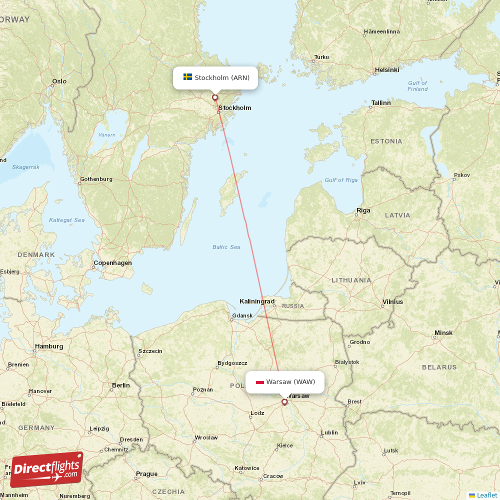 Direct flights from Warsaw to Stockholm, WAW to ARN non-stop ...