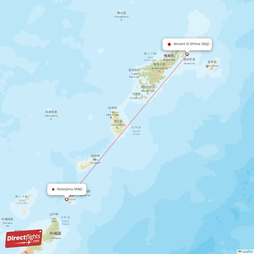 Amami O Shima - Yoronjima direct flight map
