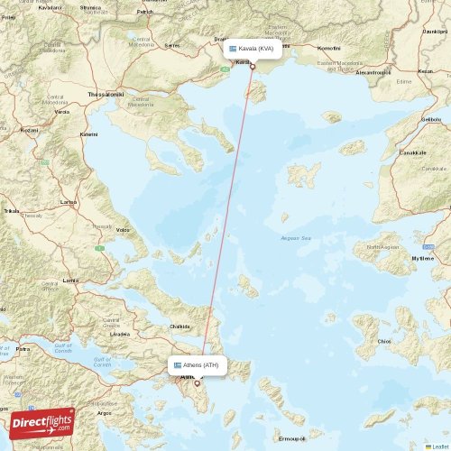 Direct flights from Athens to Kavala (ATH-KVA) - Directflights.com