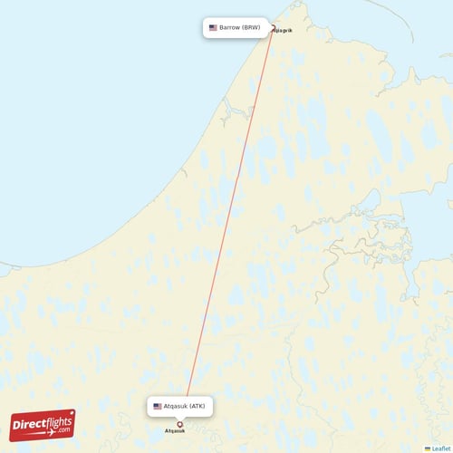 Direct flights from Atqasuk to Utqiagvik Barrow ATK to BRW non