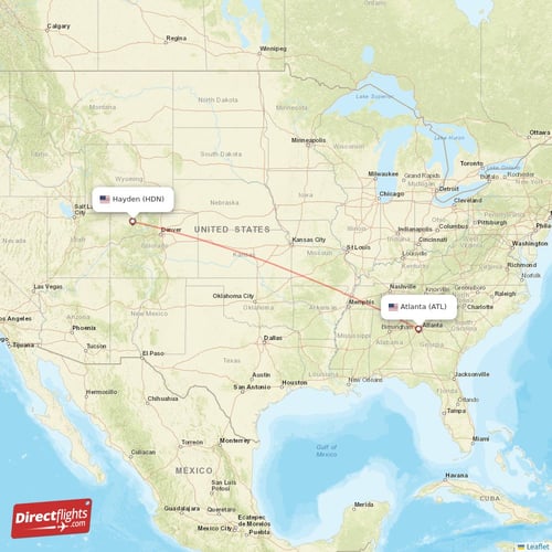 Atlanta - Hayden direct flight map