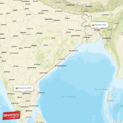 Direct flights from Bengaluru to Agartala BLR to IXA non stop